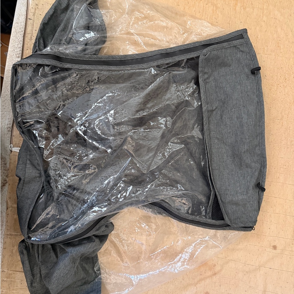 Gray Garment Bag with Clear Panel